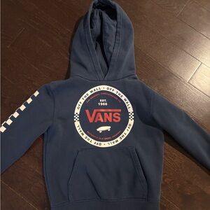 Vans Blue Hoodie with Red Logo